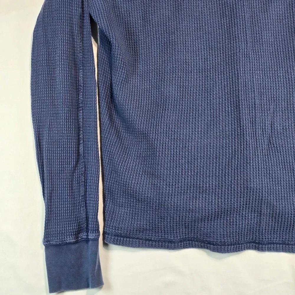 Polo Ralph Lauren Mens Waffle Knit Thermal Hoodie Navy Blue Large 710633903006